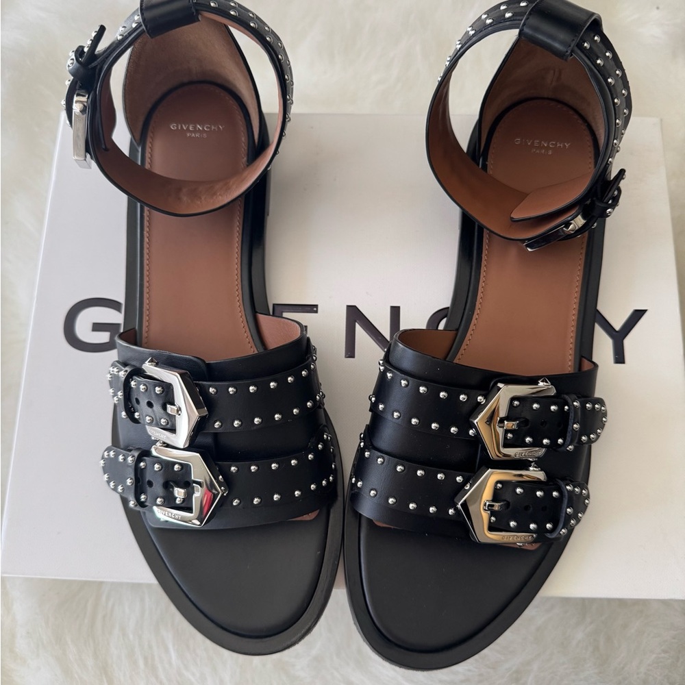 Givenchy Black Sandals with Silver Studs